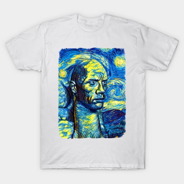 THE ROCK Van Gogh Style T-Shirt by todos